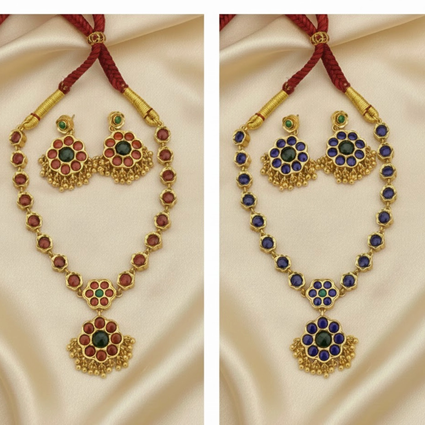 Devkriyaz Jewels 2 in 1 Reversible Kemp stone necklace