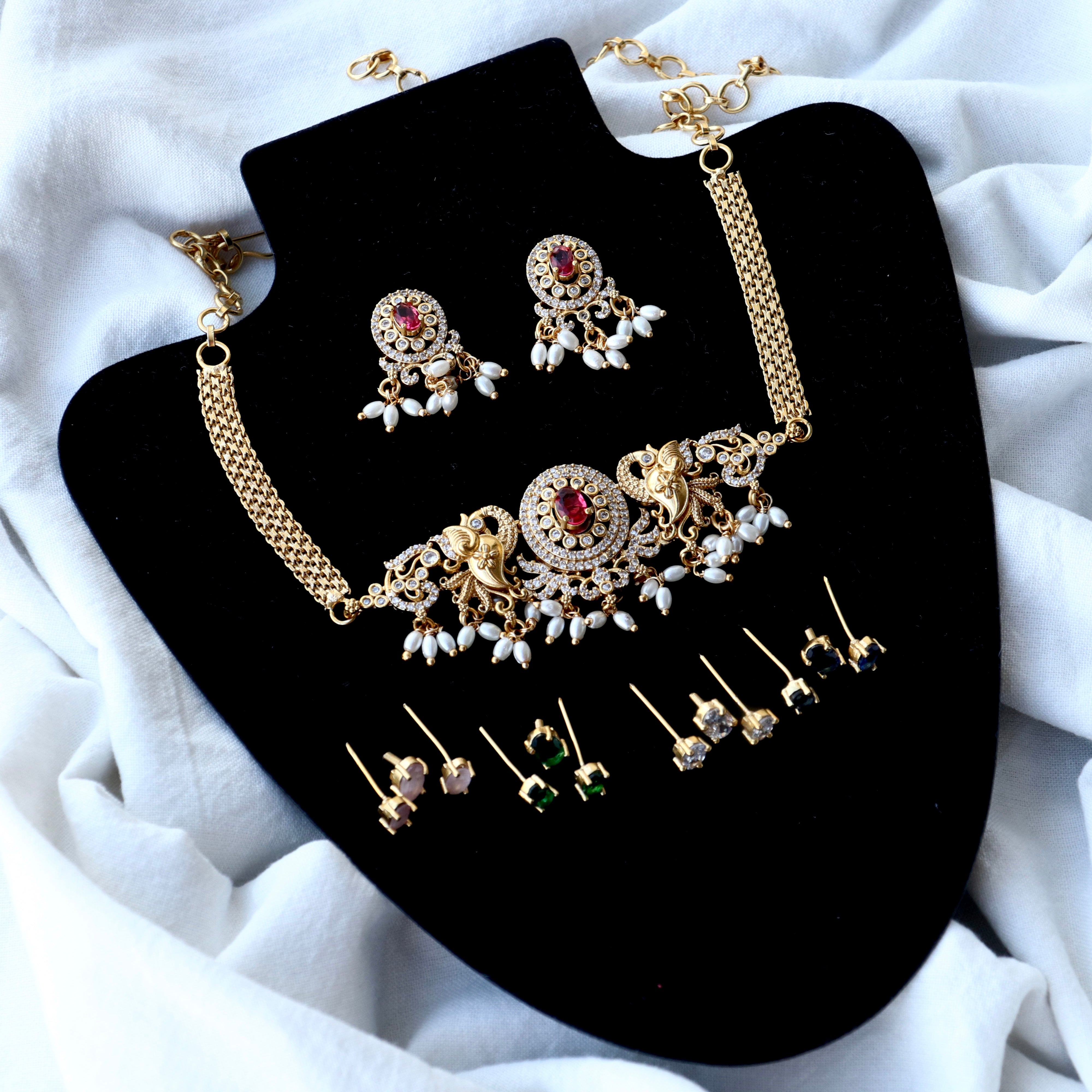 Accessory Villa 5 in 1 Interchangeable Simple Choker Set