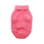 Doggie Design Combed Cotton Cable Knit Dog Sweater - Candy Pink