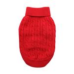 Doggie Design Combed Cotton Cable Knit Dog Sweater - Fiery Red