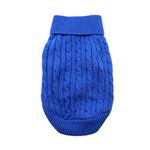 Doggie Design Combed Cotton Cable Knit Dog Sweater - Riverside Blue