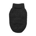 Doggie Design Combed Cotton Cable Knit Dog Sweater - Jet Black