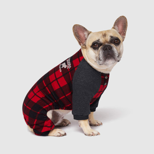 Frosty Fleece Sweatsuit Red Plaid