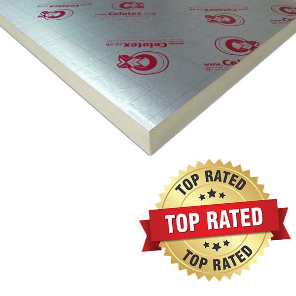 Trade Insulations Celotex 100mm PIR Insulation Board – GA4100 (2400mm x 1200mm x 100mm) 2.88m2