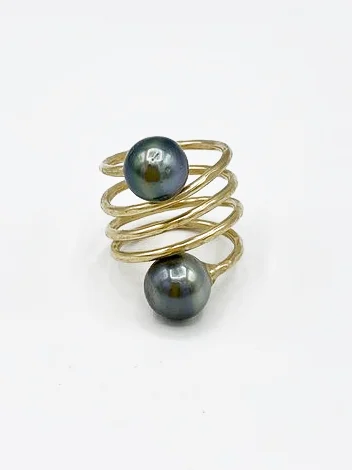 Beach Love Jewelry Hawaii Double Tahitian Pearl Ring