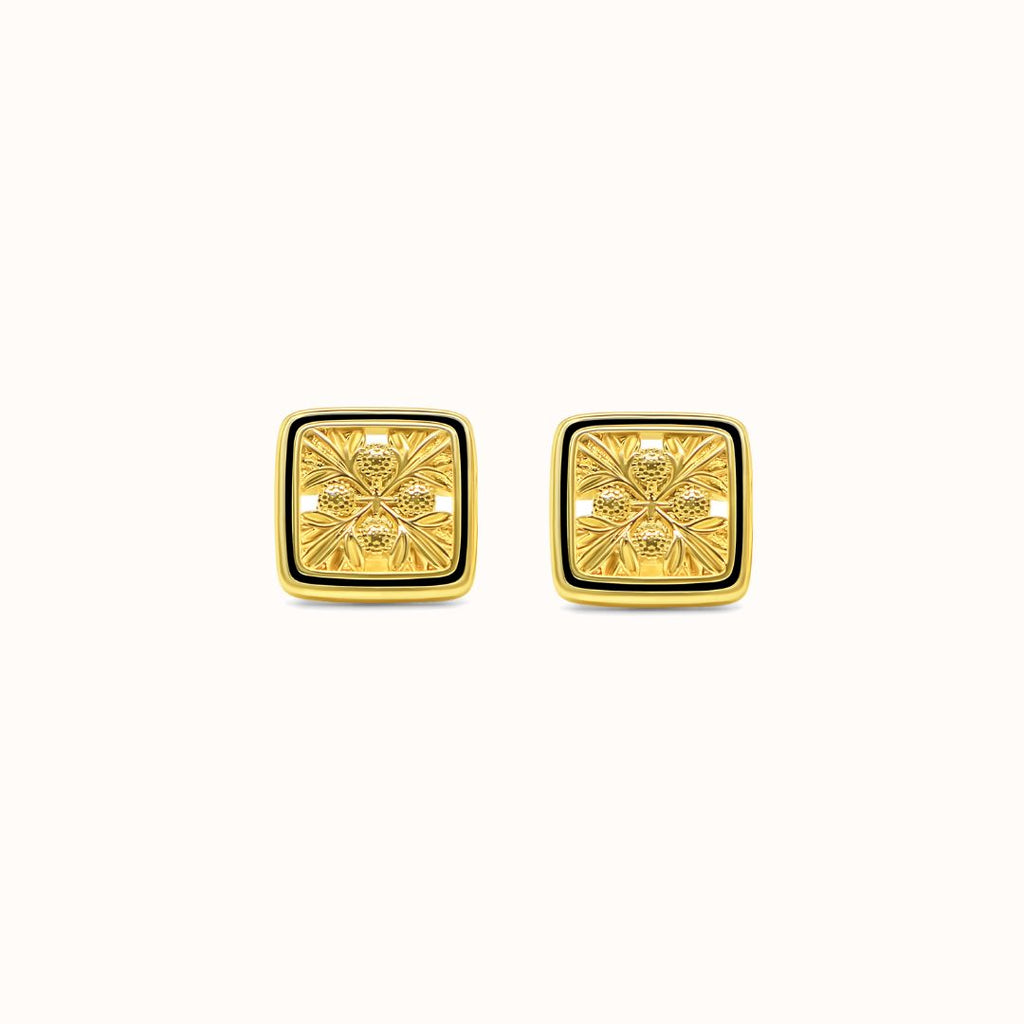 Ka 'Ohana Jewelry 'Ulu Quilt Cutout Square Earrings