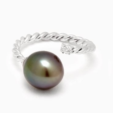 Robert Wan Pearls Akila Twisted Elegance Pearl & Diamond Ring