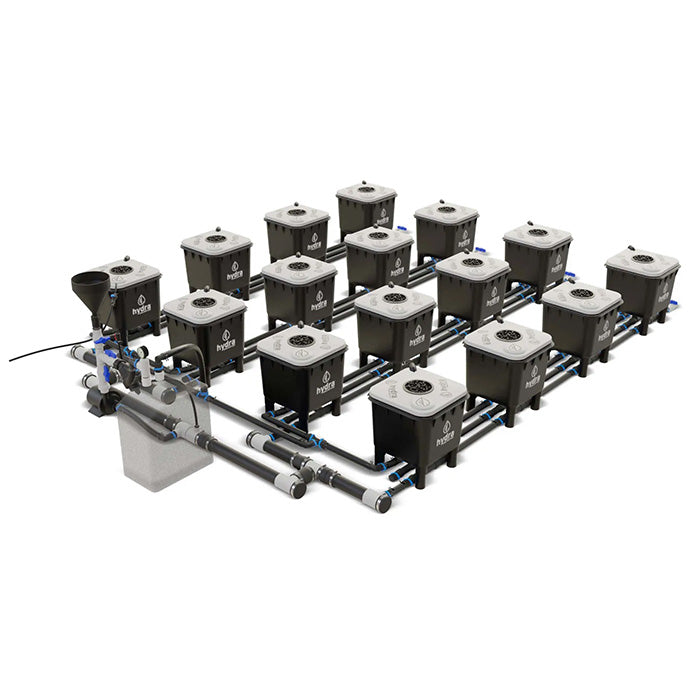 Hydrobuilder HydraMax Professional RDWC Hydroponic System, 4-Row, 12-Site System