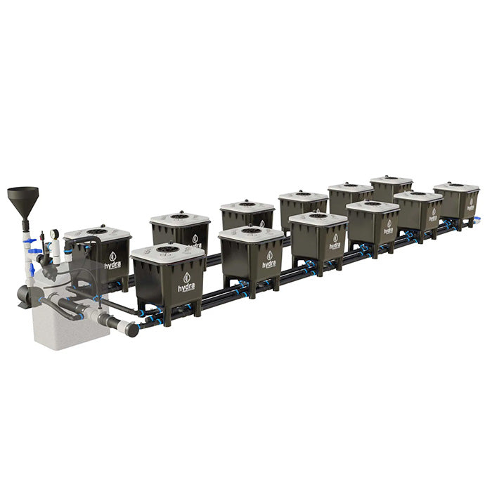 Hydrobuilder HydraMax Professional RDWC Hydroponic System, 2-Row, 12-Site System