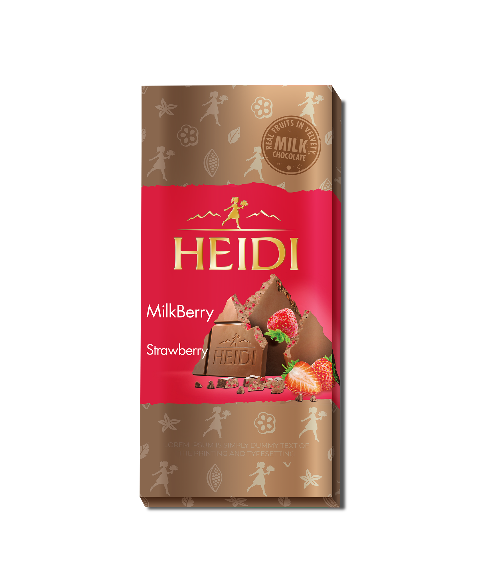 KEX Confectionery MILKBERRY Milk chocolate with strawberries, 80g