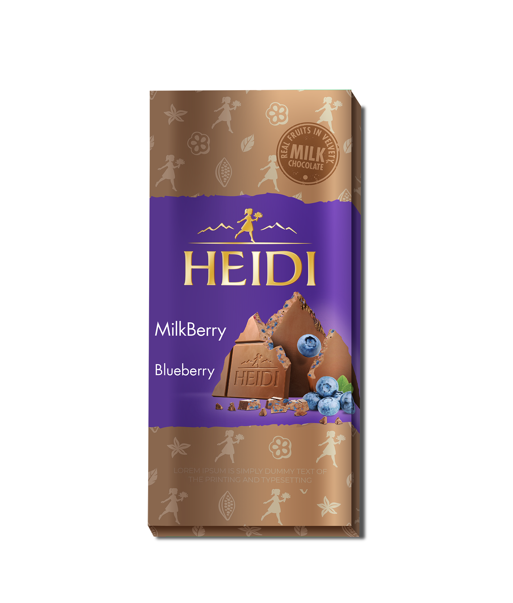 KEX Confectionery MILKBERRY Milk chocolate with blueberries, 80g