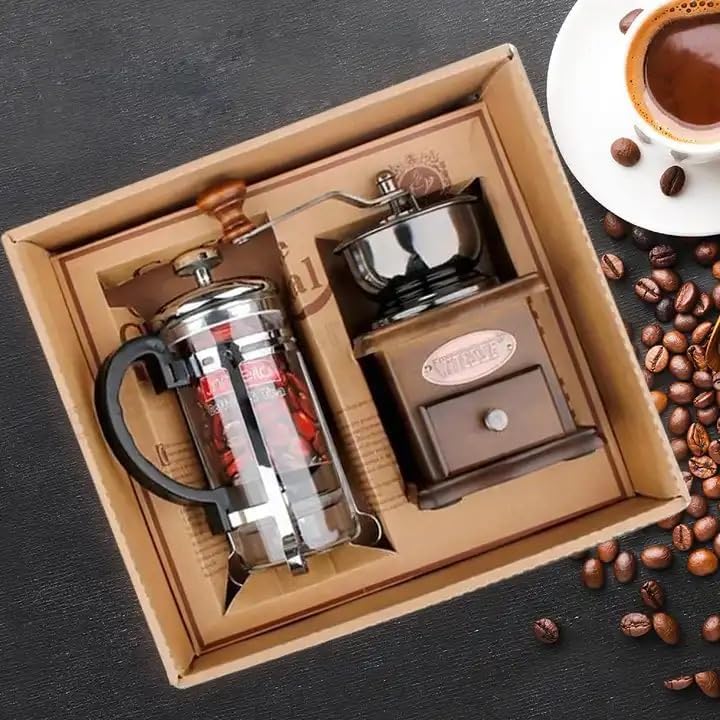 Good Wish Coffee French Press Coffee Maker Set | French Press Gift Set | French Press & Grinder Set