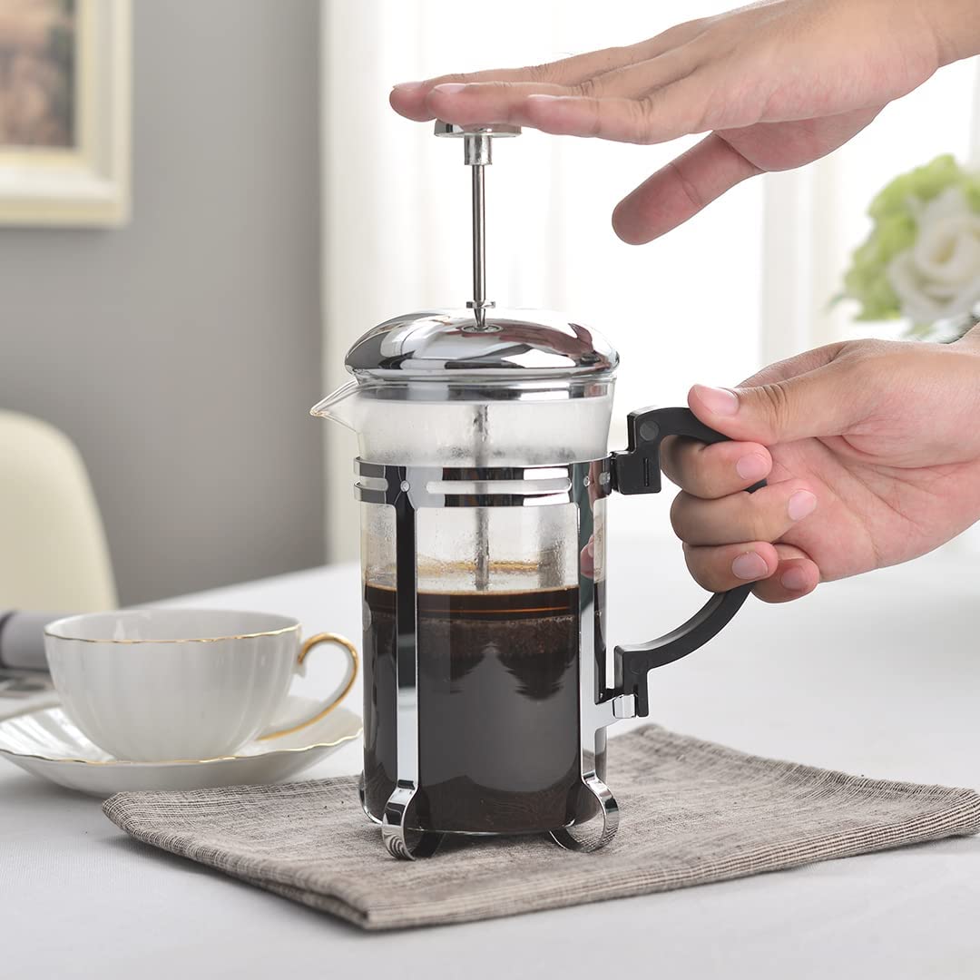 French Press Coffee Maker | Heat Resistant Borosilicate Glass French Press