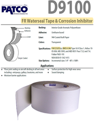 Patco Patco D9100 Tape: Flame Retardant Aircraft Waterseal Tape - BMS8 346
