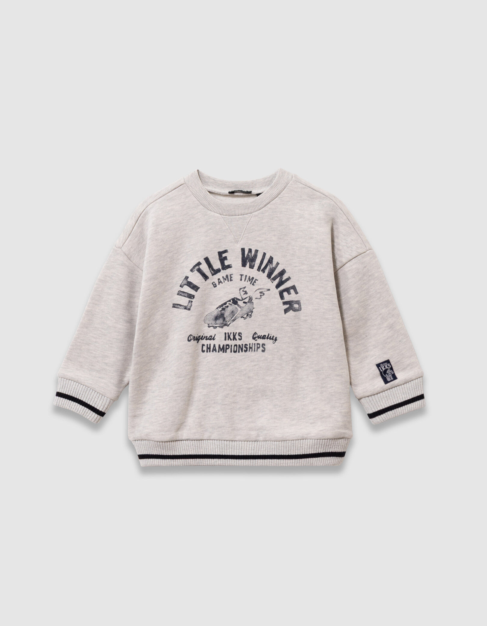 ONESIKKS Sweat gris coton bio visuel chaussure ailée garçon
