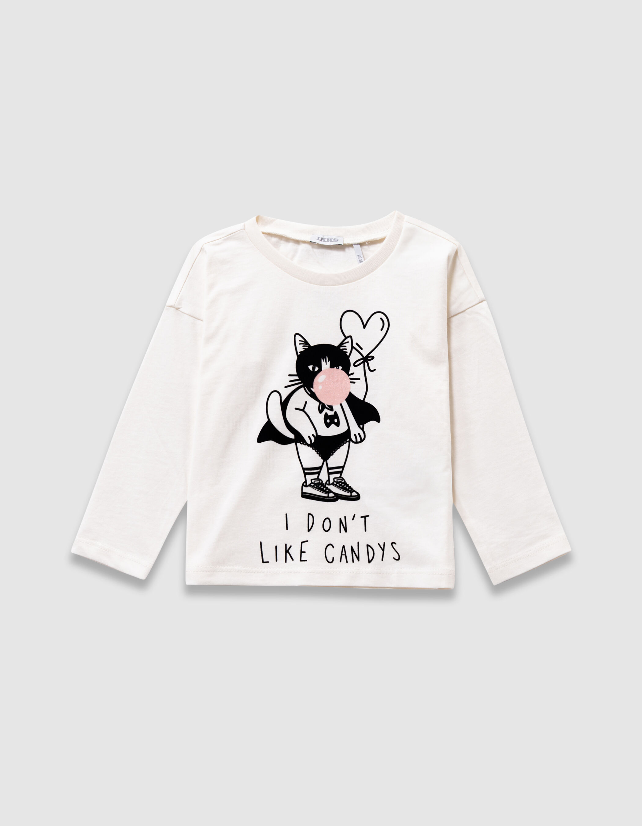 ONESIKKS T-shirt manches longues écru super-chat fille
