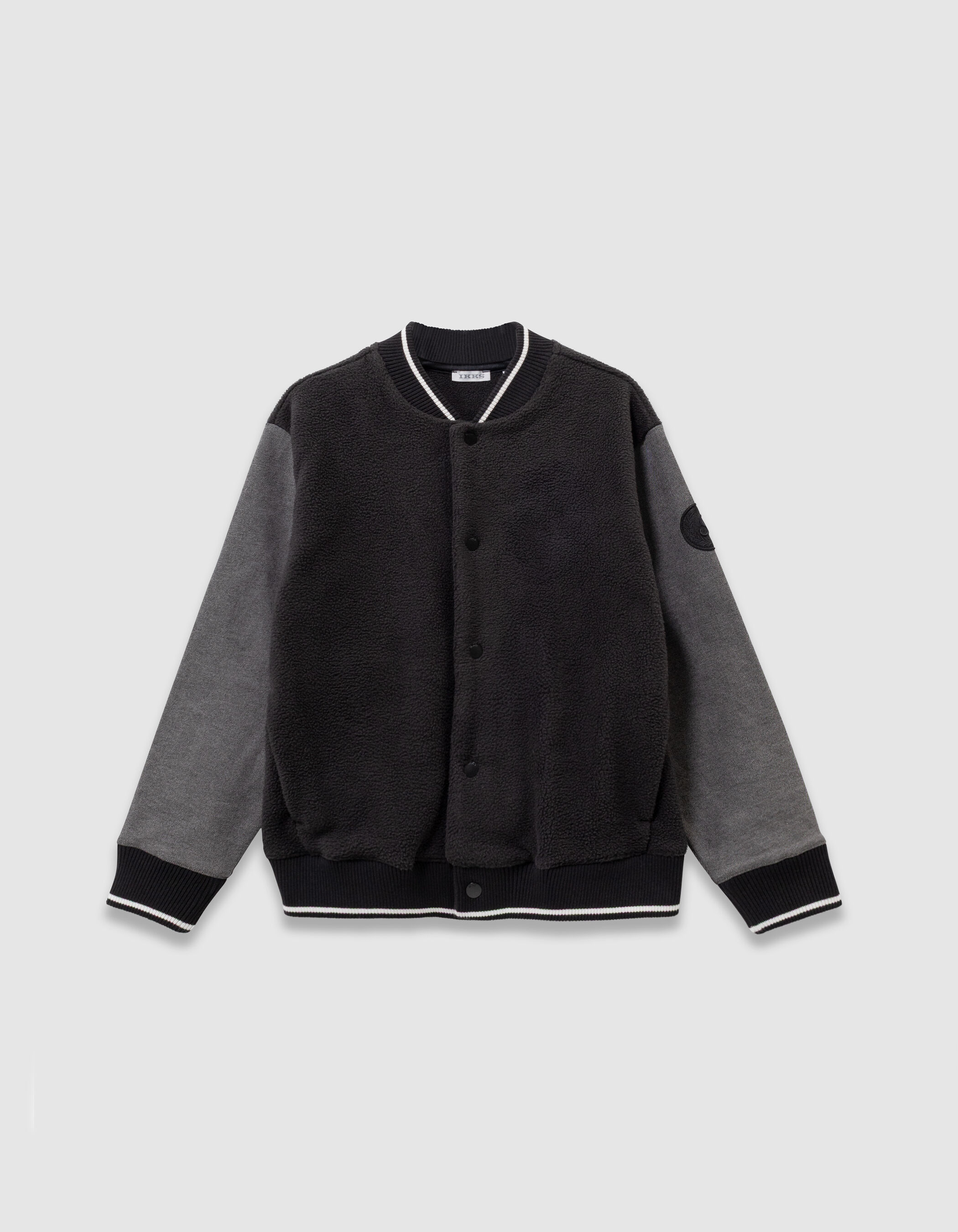 Cardigan marine manches jean gris esprit teddy garçon