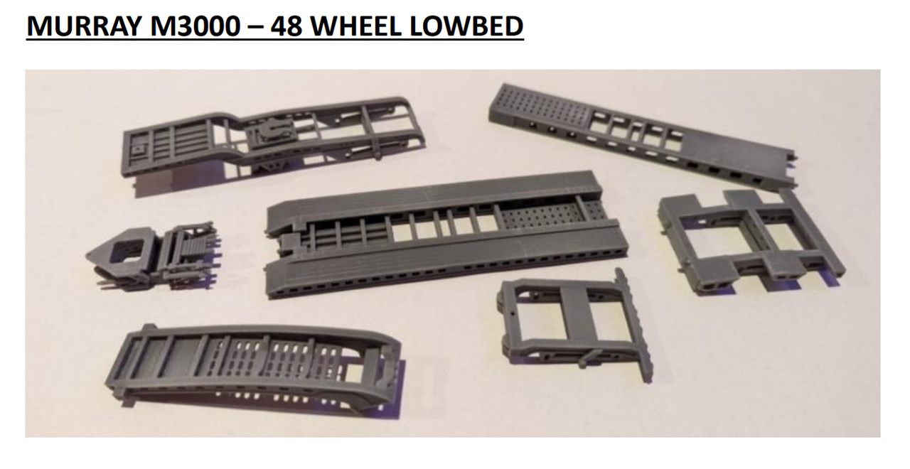 3D Printed Marray M3000 48-Wheel Lowboy Kit