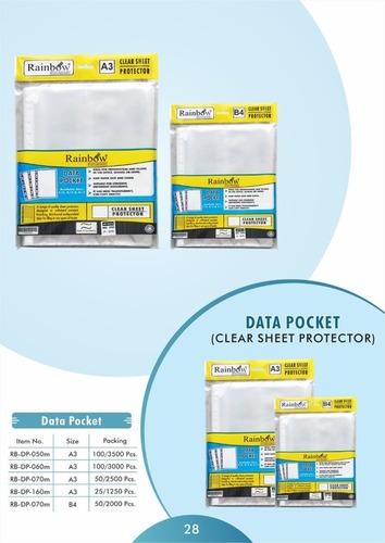 Rainbow Paper Industries Pvt. Ltd. Data Pocket (Clear Sheet Protector)