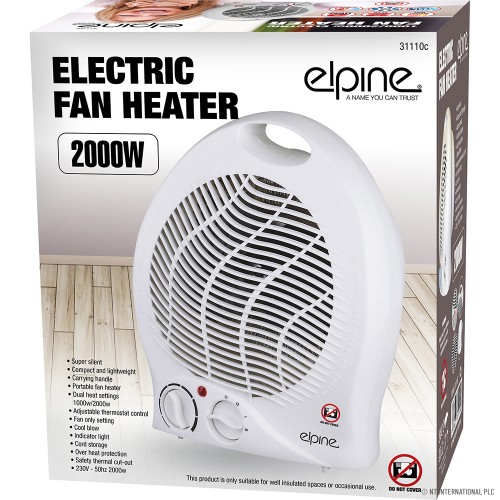 NT International PLC 2000w Electric Fan Heater - Round