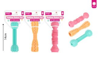Smart Choice Smart Choice Small Dog/puppy Rubber Baton Toy 3 Assorted