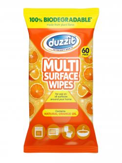 Duzzit Biod Multi Surface Wipes Orange 60pk