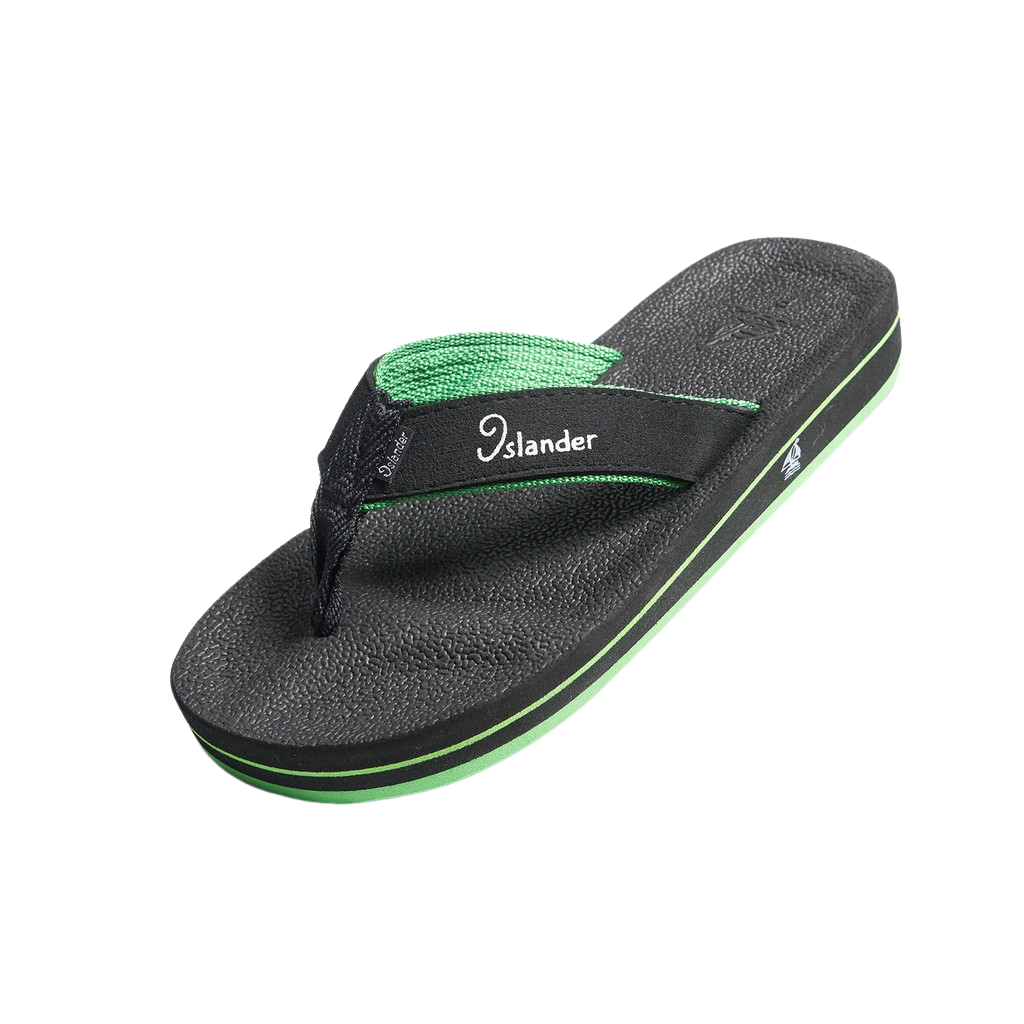 Islander Footwear Manufacturing Corporation Islander 10 Series Sandals (Flip Flops) - Black / Green