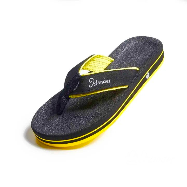 Islander Footwear Manufacturing Corporation Islander 10 Series Sandals (Flip Flops) - Black / Yellow