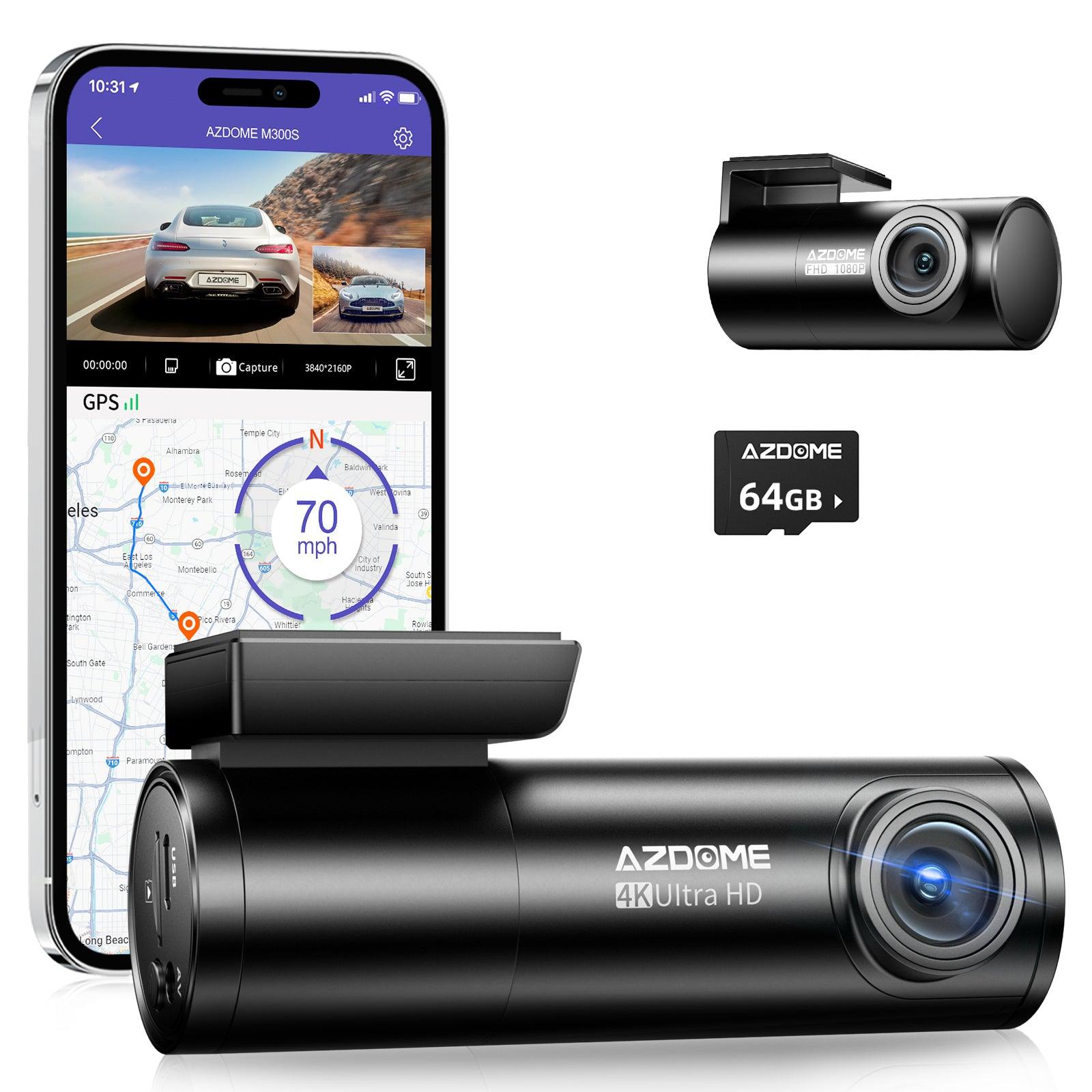 AZDOME AZDOME M300S 2CH Dash Cam 4K with 5.8G WiFi GPS Voice Control WDR Night Vision 24H...