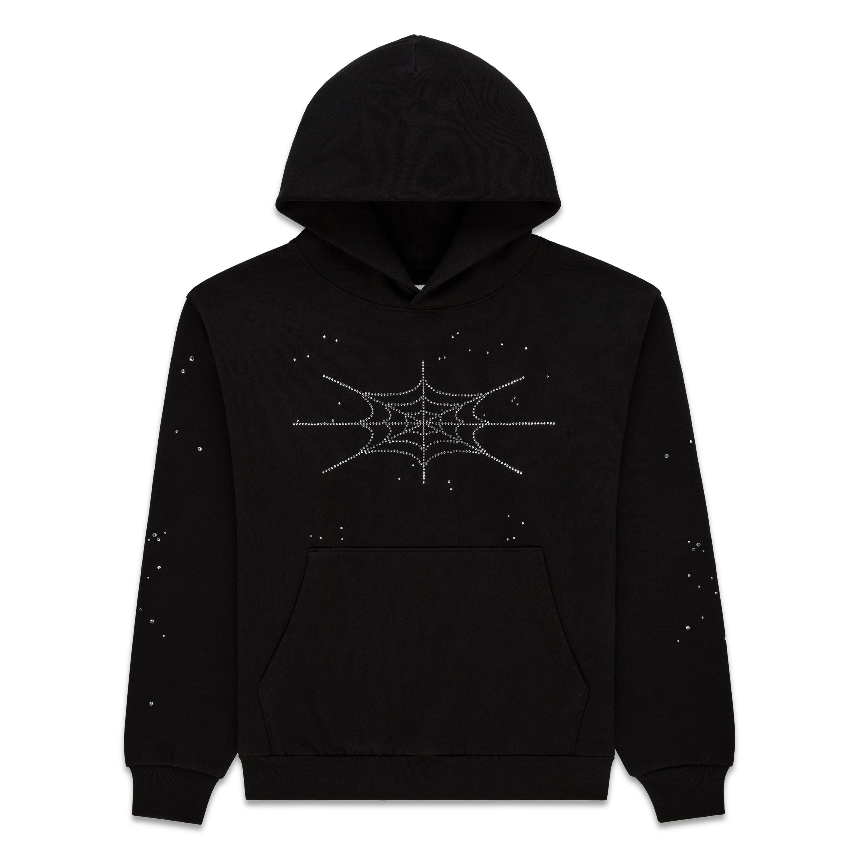SP5DER RHINESTONE SILK HOODIE