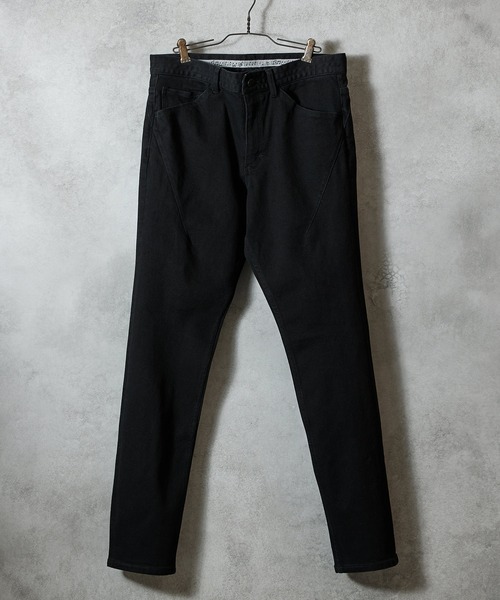 TAPERED SKINNY DENIM JEANS BLACK ONE WASH / テーパード スキニー デニム ブラック ジーンズ ワンウォッシュ