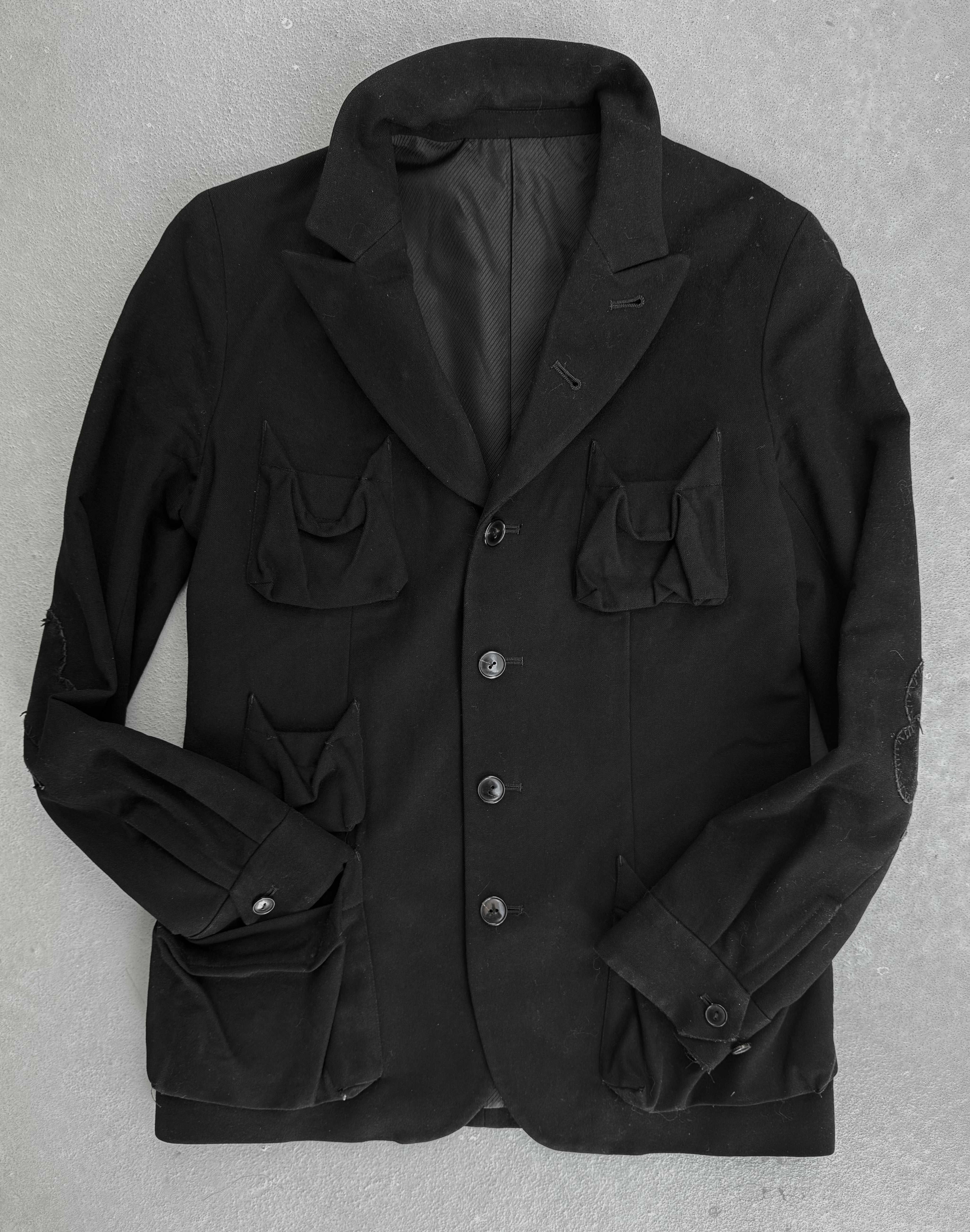 DRIEW GARMENTS Number (N)ine Wool AW06 "NOIR" Four Leaf Clover Patch Pocket Blazer