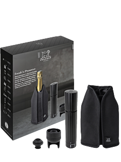 Peugeot Saveurs Fresh ‘n Preserve Gift box - Black Frizz cooler sleeve and Dual function Pump for wine...