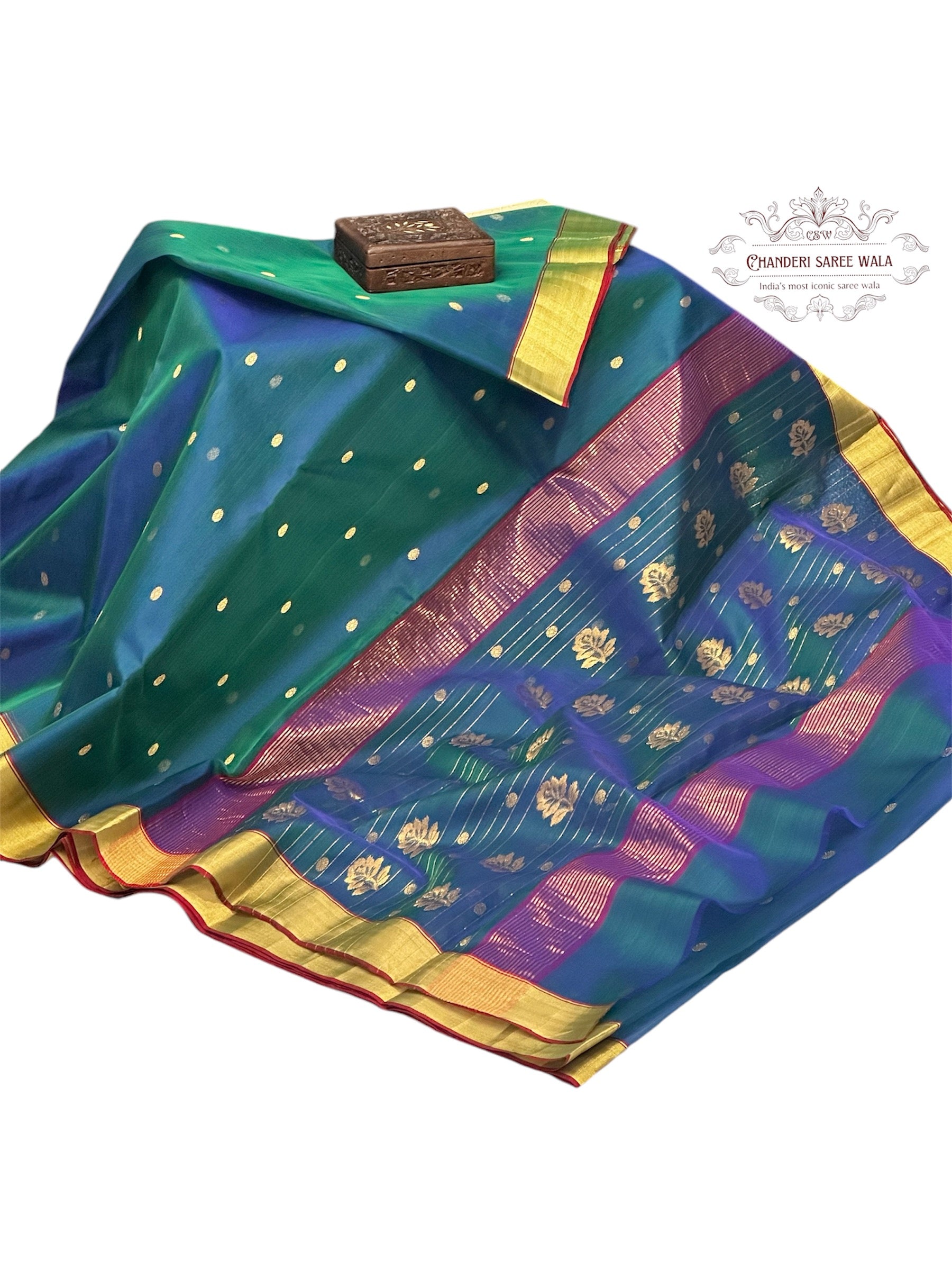Chanderi saree wala Classic Dual Shade Chanderi Silk Saree – Festive Wear