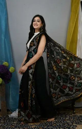 R C Printers CHanderi Silk Cotton Saree