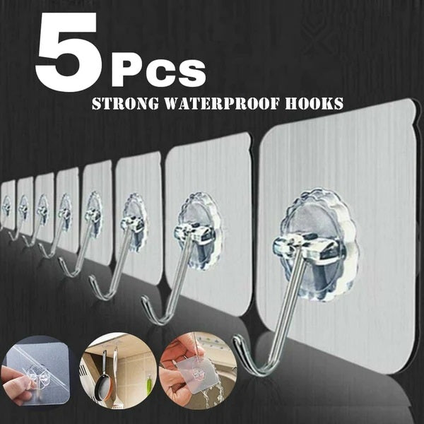 Widetraders.pk 5Pcs Self Adhesive Door Wall Hangers Hooks