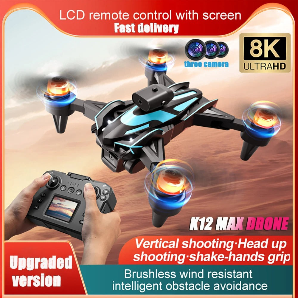 My Dollar Store Drone with Screen Remote Control K12 MAX 8K HD Mini Drone Obstacle Avoidance Brushless...