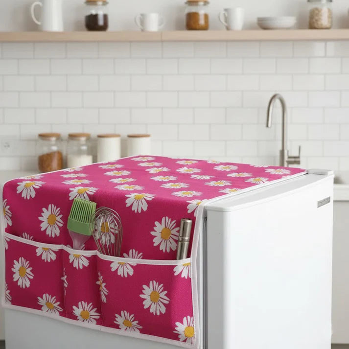 Fridge Cover Organizer With Storage Pockets
