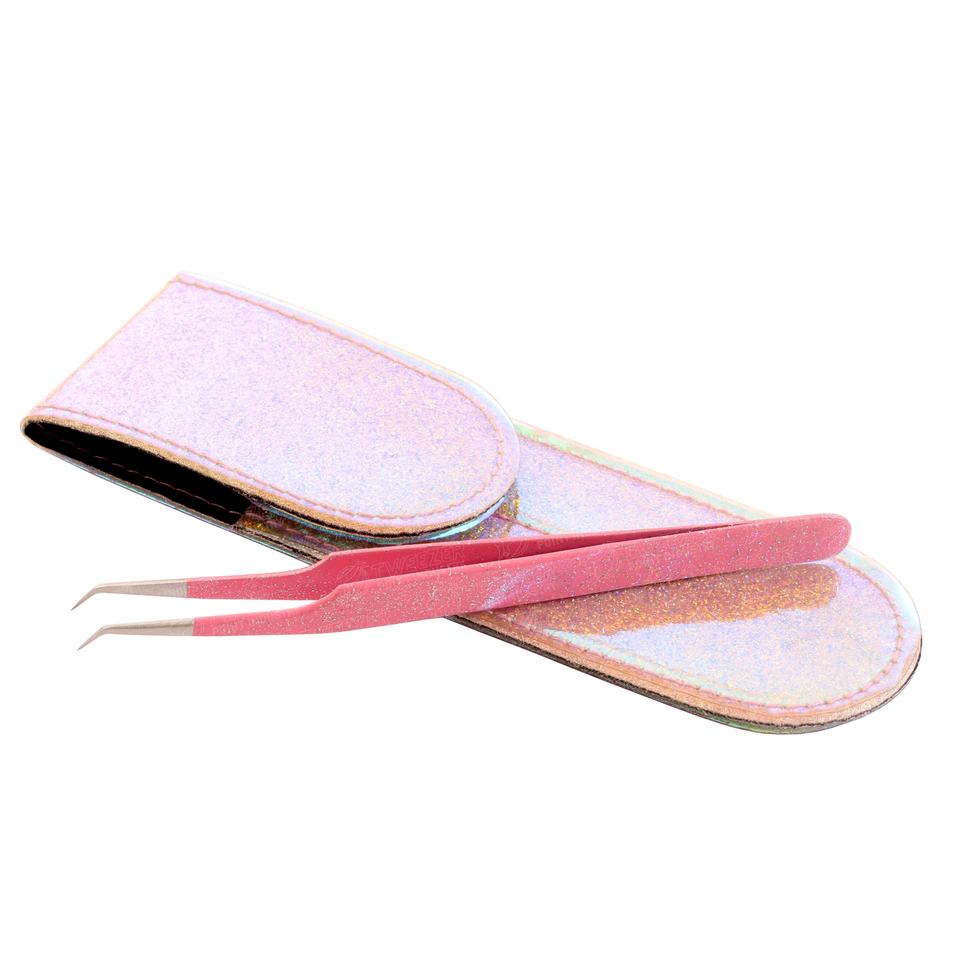 TWEEZER POINT INDUSTRY Eyelash Extension Tweezers Pouch Packing With Magnetic Button Custom Design Lash Tweezers...