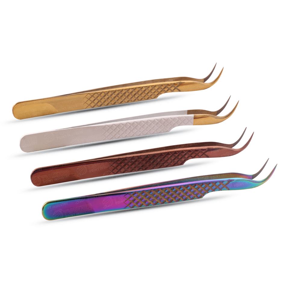 High Quality Stainless Steel Rust Resistant Usable With Light Tension Diamond Grip Handle Ensures Comfort Eyelash Tweezers