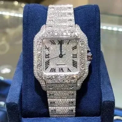 Huaining Alpha Trading Co., Ltd China Watches High-End 5A Quality Customized Moissanite Diamond Hip-Hop Stainless Steel...