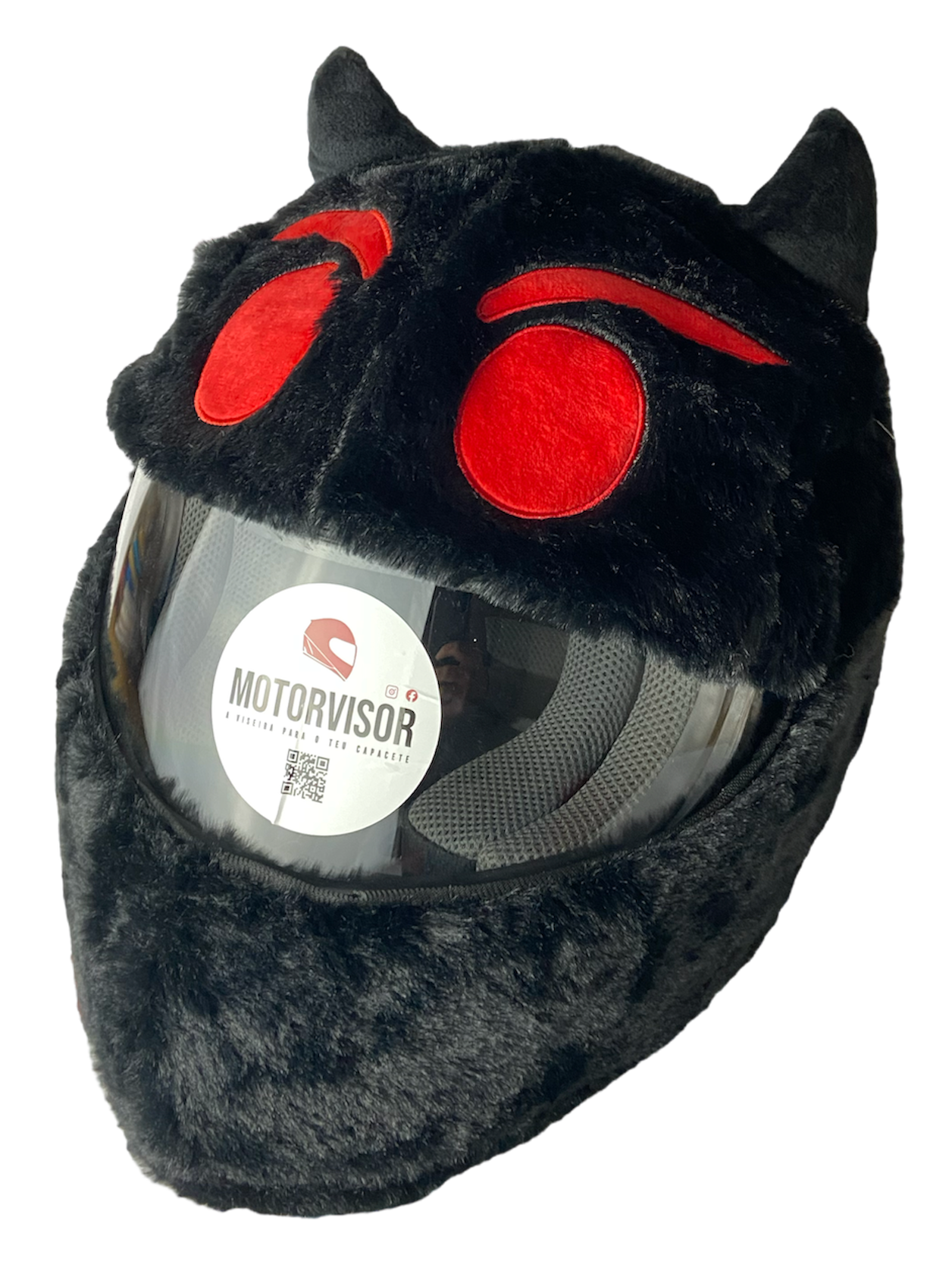 Motorvisor Motorcycle Helmet Cover - Black Devil