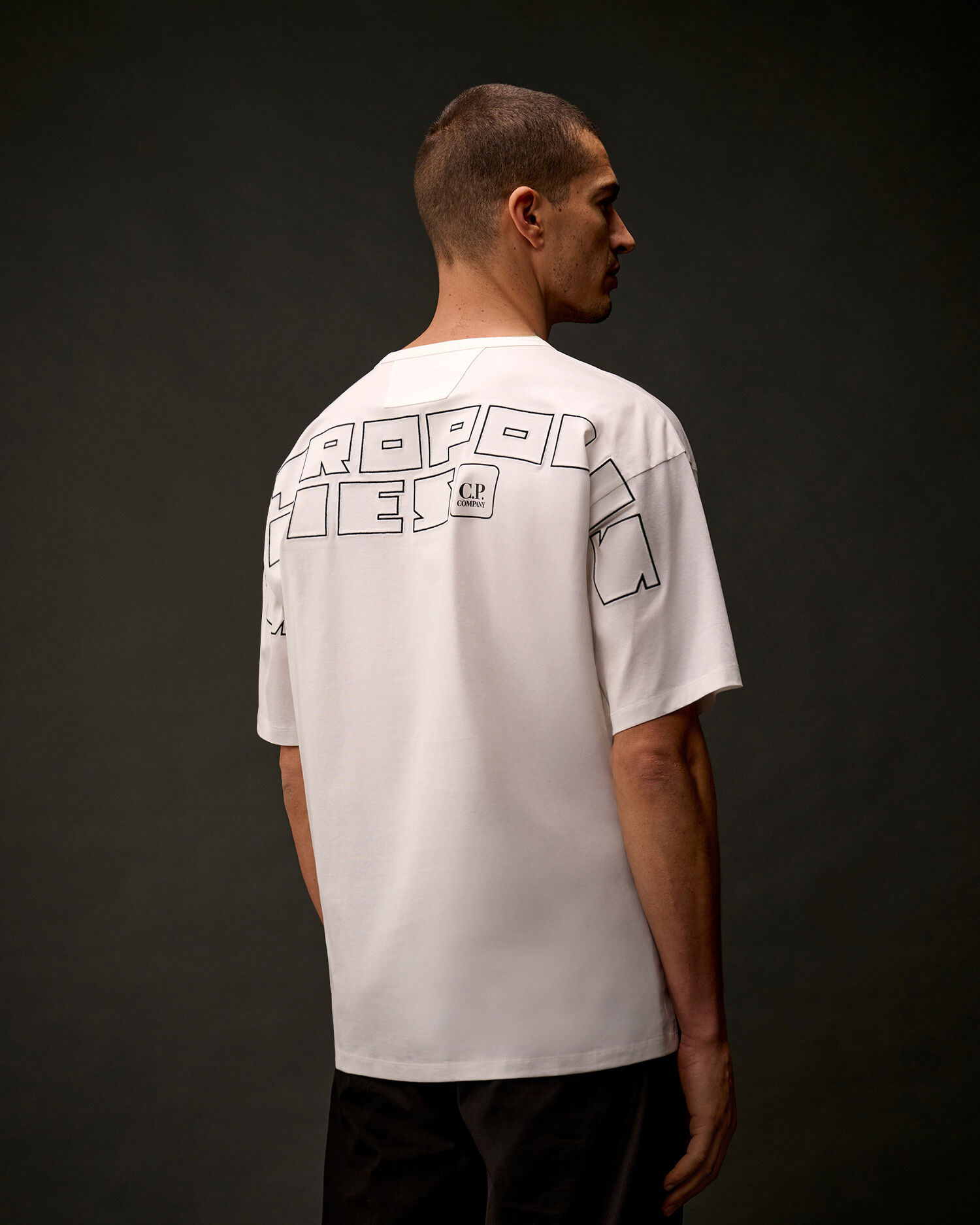 C.P. COMPANY MILAN STORE Metropolis Series Mercerized Jersey Short Sleeve Back Embroidery T-Shirt