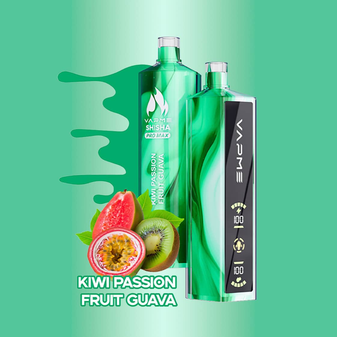 Kiwi Passion Fruit Guava – VAPME SHISHA PRO MAX 20000 Puffs