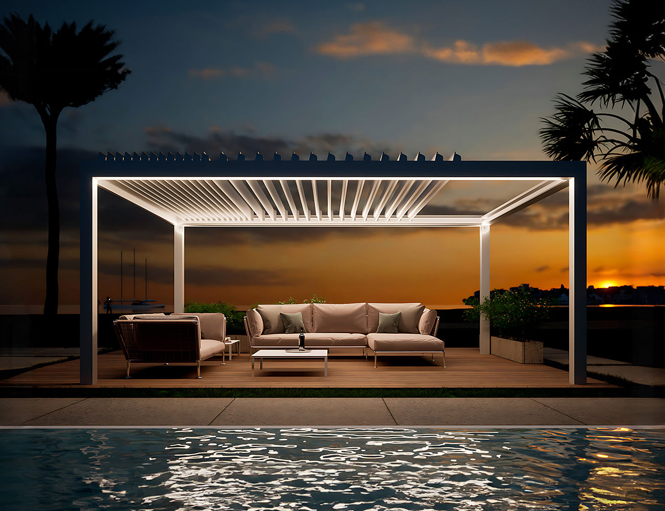 Living Culture Custom Mediterranean-PRO MAX Retractable Louvred Pergola