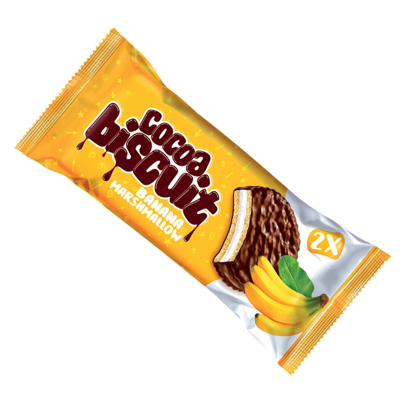 Compound Coated Biscuit with Banana Marshmallow