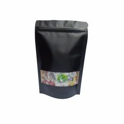Manish Enterprises Black Kraft Paper Waterproof Standup Zipper Pouch