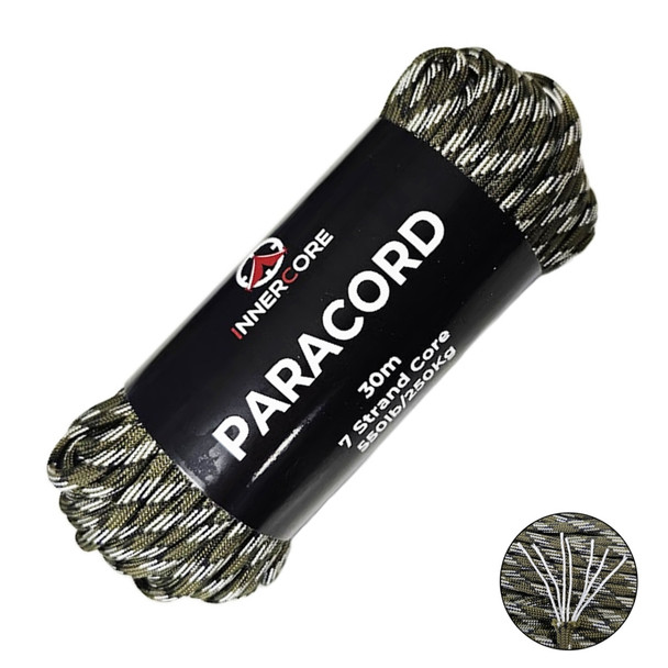 Outdoors Warehouse Innercore 100ft 550 Green Camo Paracord