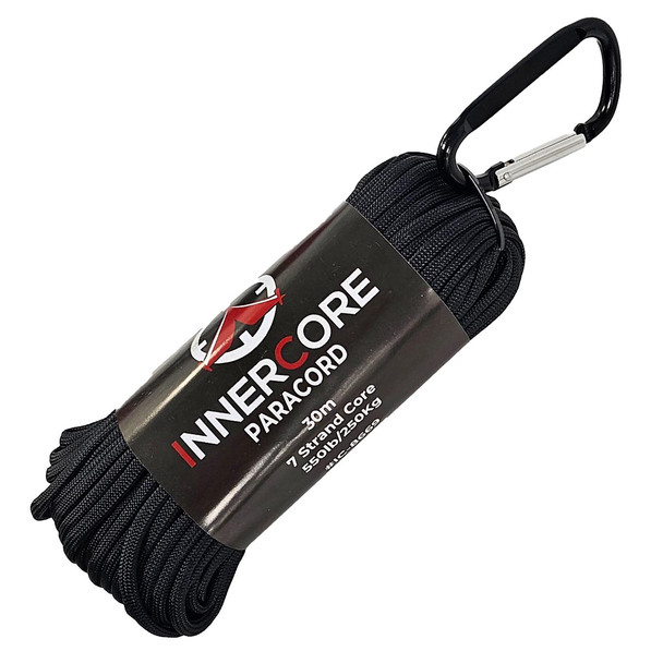 Outdoors Warehouse Innercore 100ft 550 Black Paracord