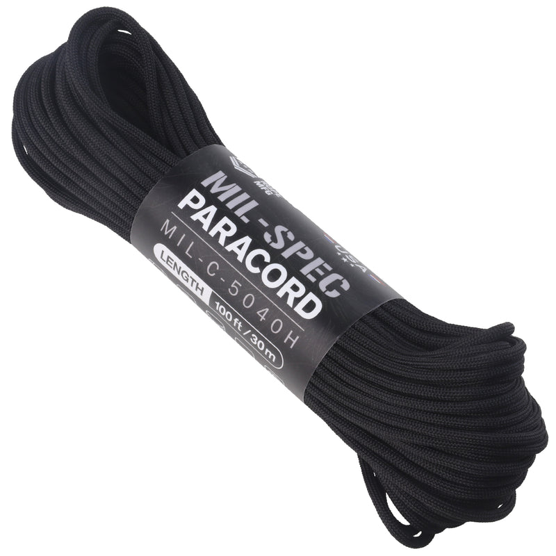 Atwood Rope Mil-Spec 550 Paracord 7 Strand MIL-C-5040H Type III - Black